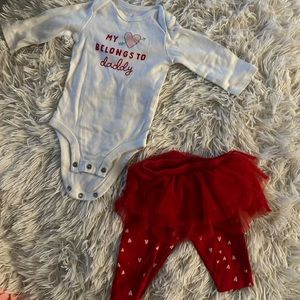 3 months Valentines two piece outfit “my heart belongs to daddy”